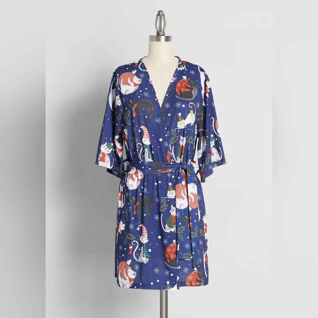 Nwt 'Feline' Christmassy Robe - 3x/4x